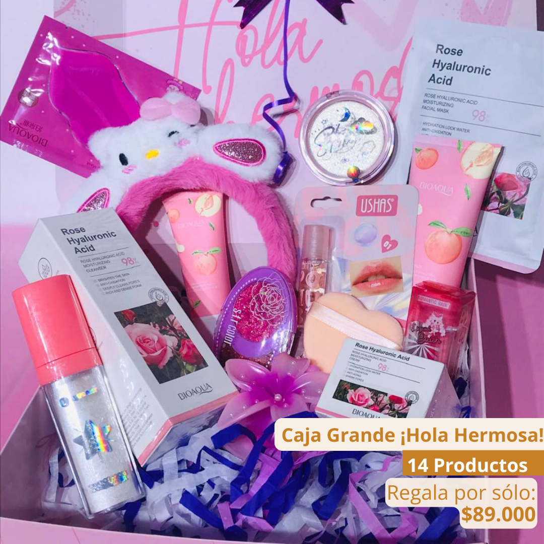 Caja PREMIUM Regalo Cuidado Facial, Maquillaje y Accesorios X14 Productos
