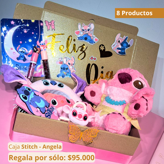 Caja Premium Stitch Angela INLCUYE PELUCHE ANGELA